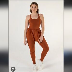 Imbodhi Bodhi Jumper Jumpsuit Women's Small Clay Orange Pockets Sleeveless